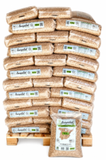 Pellets de madera natural Burpellet, de 6 mm, en palets de 72 sacos de 15 kg