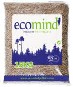 Pellets de madera de pino certificados Ecomind TG ENplus A1, palets de 72 sacos de 15 kg - Imagen 2